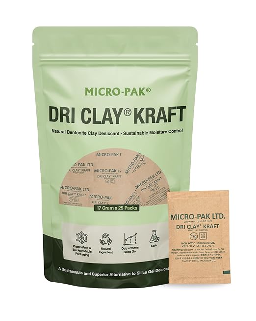 Micro-Pak Dri Clay Kraft, Highest Moisture Absorption Desiccant Packs, Silica by Micro-Pak
