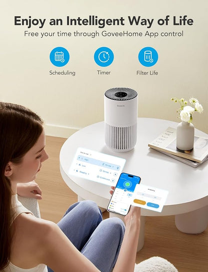 GoveeLife Mini Air Purifier for Bedroom, Smart Filter Air Purifier - Image 3