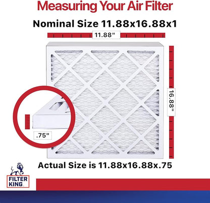 Filter King 11.88x16.88x1 Air Filter | 6-PACK | MERV 11 HVAC Pleated A/C - Image 2