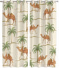 2 Panel Kitchen Cafe Curtains, Date Coconut Tree Sunlight Filtering Nature Air by Hokiten