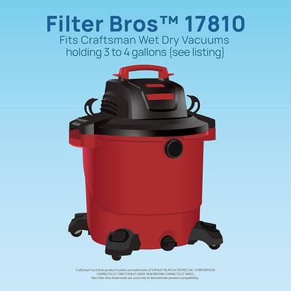 Filter Bros 17810 Large Debris Replacement Fits Craftsman Shop Vacuums 3-4 Gal - Image 3