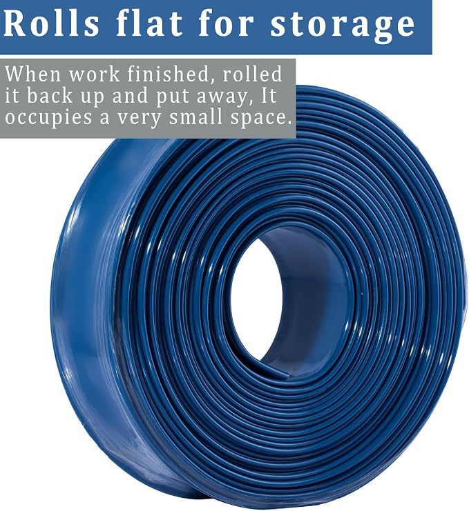 Pool Backwash Hose 1 1/2 inch × 50 ft Thicken Blue Water Discharge Pipe Lay - Image 6