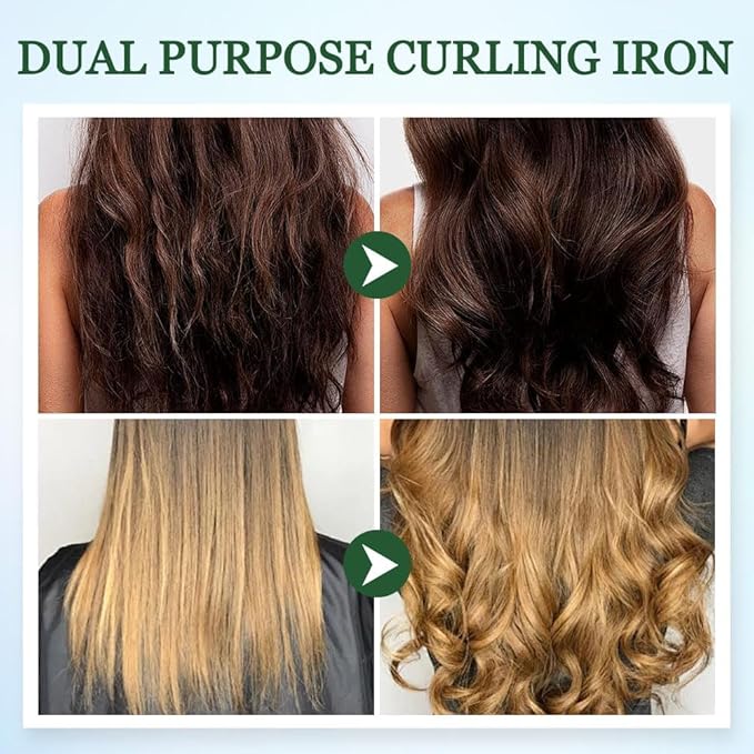 2026 New Mini Curling Iron for Short Hair, 2 in 1 Mini Curling Wand & Flat Iron Hair Straightener, Dual-Purpose Curling Iron, Portable Travel Curling Wand Hair Straightener (Pink)