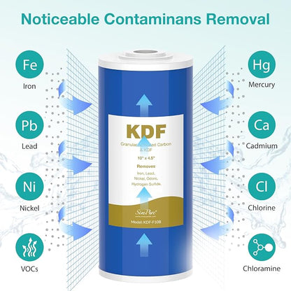 SimPure Whole House Water Filter Cartridges 10" x 4.5" GAC/KDF Carbon and Heavy - Image 3