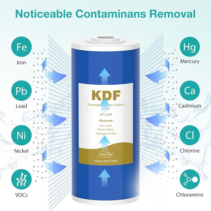 SimPure Whole House Water Filter Cartridges 5 Micron 10" x 4.5" CTO+GAC/KDF - Image 6