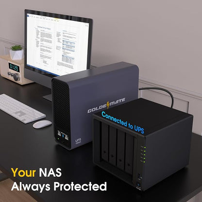 GOLDENMATE 1000VA/800W Lithium UPS Battery Backup and Surge Protector, Sinewave - Image 2