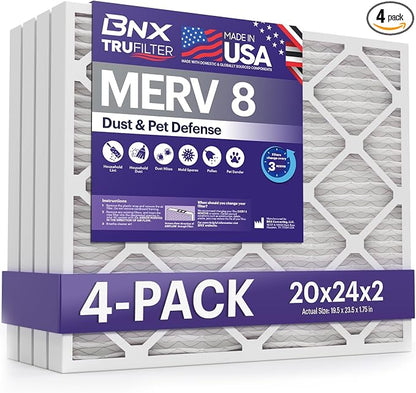 BNX TruFilter 20x24x2 Air Filter MERV 8 by BNX