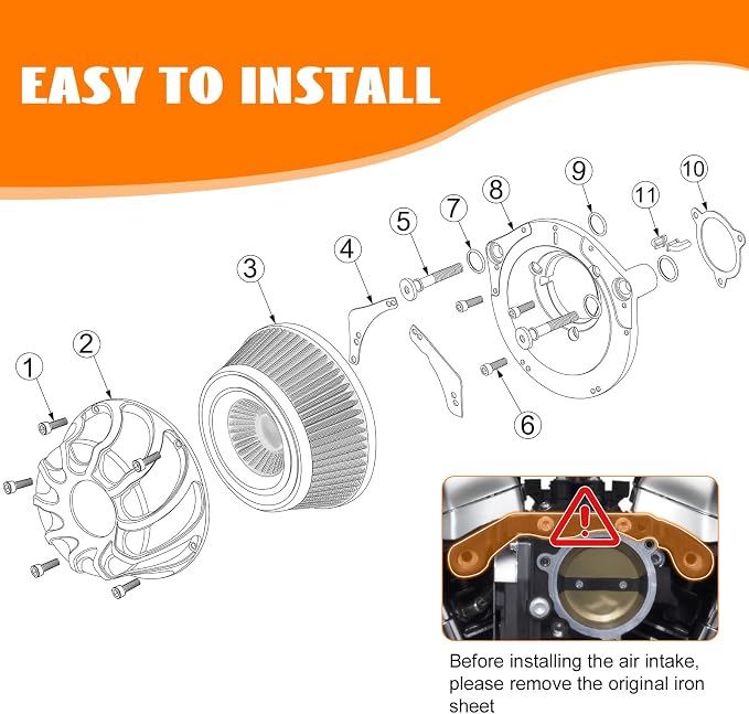 High Flow Air Cleaner Intake Filter Kit Air Filters Cover Drift Style - Image 9