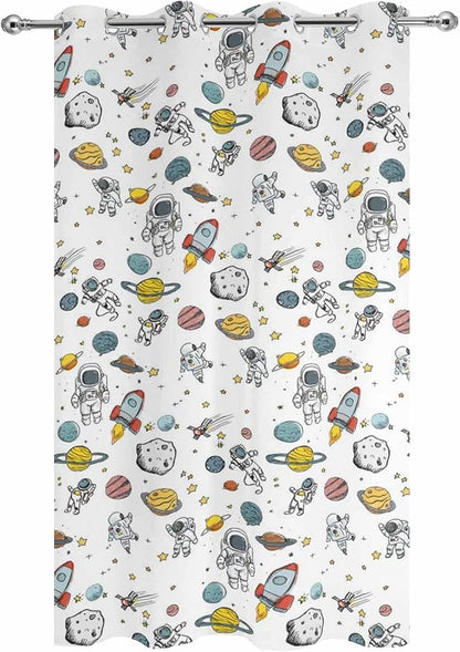 Cartoon Space Outdoor Curtains for Patio Astronauts Spacecraft Rockets - Image 9