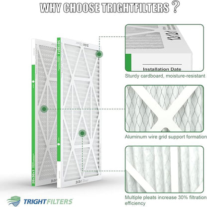 20x30x1 Air Filter 4 Pack, MERV 8 Pleated Dust Defense Air Filters Replacement - Image 4