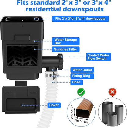 WADEO Rainwater Collection System, Downspout Diverter Fits - Image 9