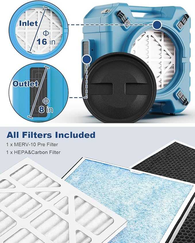 ALORAIR PureAiro HEPA Pro 870 Air Scrubber | UV-C Light Sterilization | 3-Stage - Image 9