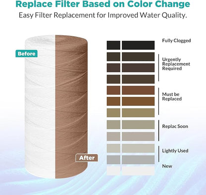 SimPure 10" x 4.5" String Wound Sediment Water Filter Cartridge - Image 6