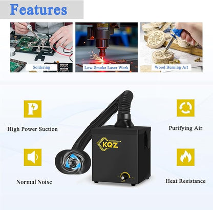KQZ-B1 Solder Fume Extractor, 168m³/h Strong Suction Smoke Extractor, 5*Thick - Image 6