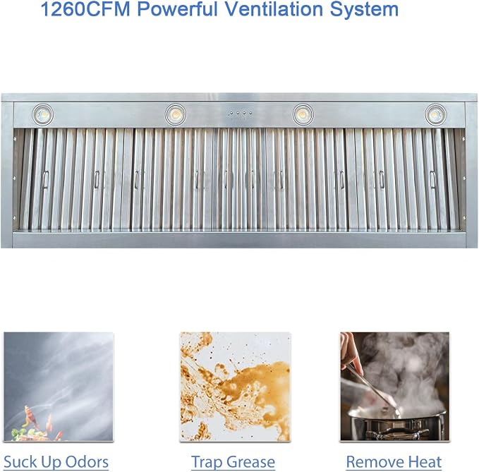 CT Copper Tailor Sloped Copper Vent Hood Wall Mount, 1260 CFM Exhaust Fan - Image 6