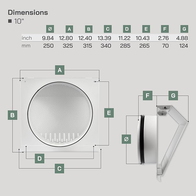 Vent Systems 10" Inch Air Supply Vent Cover - Image 6