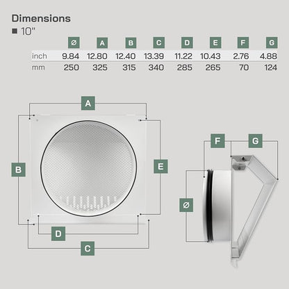 Vent Systems 10" Inch Air Supply Vent Cover - Image 6