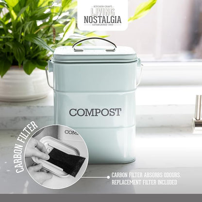 Kitchen Craft Living Nostalgia Vintage Blue Compost Bin LNCOMPBLU - Image 4