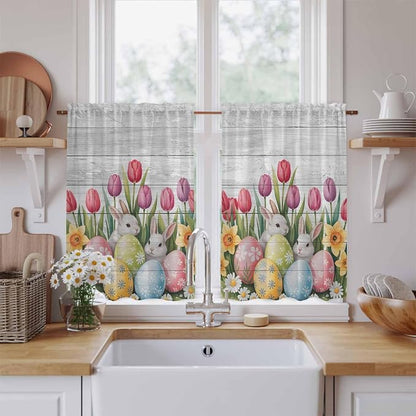 Easter Kitchen Curtains 54 Inch Long 2 Panel Set, Rod Pocket Window Curtains by Unknown