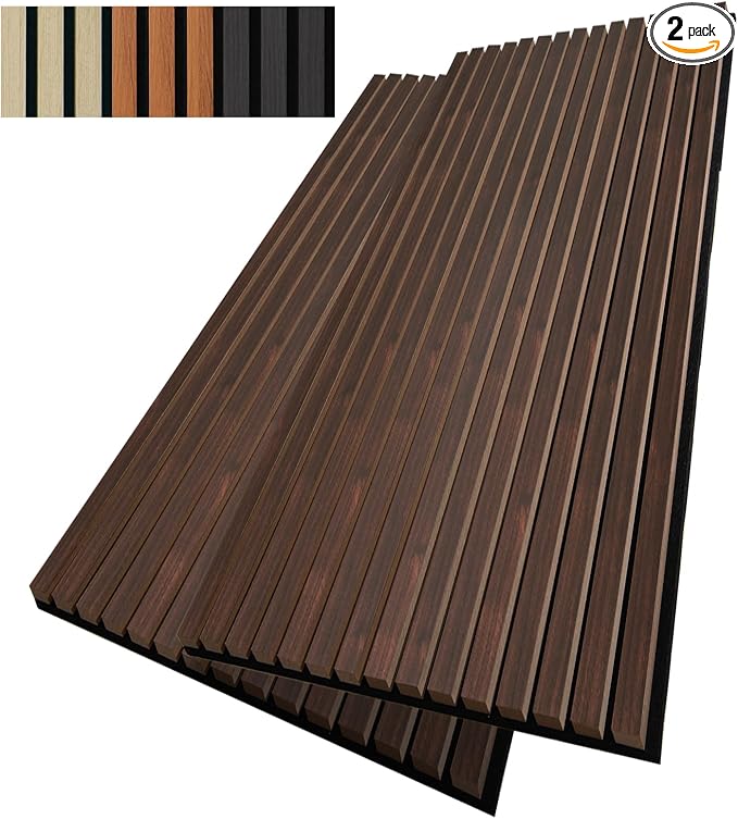 Wood Slat Wall Panel, 3D Soundproof Wall Panels, Large Acoustic Panels by AMZDEPOT