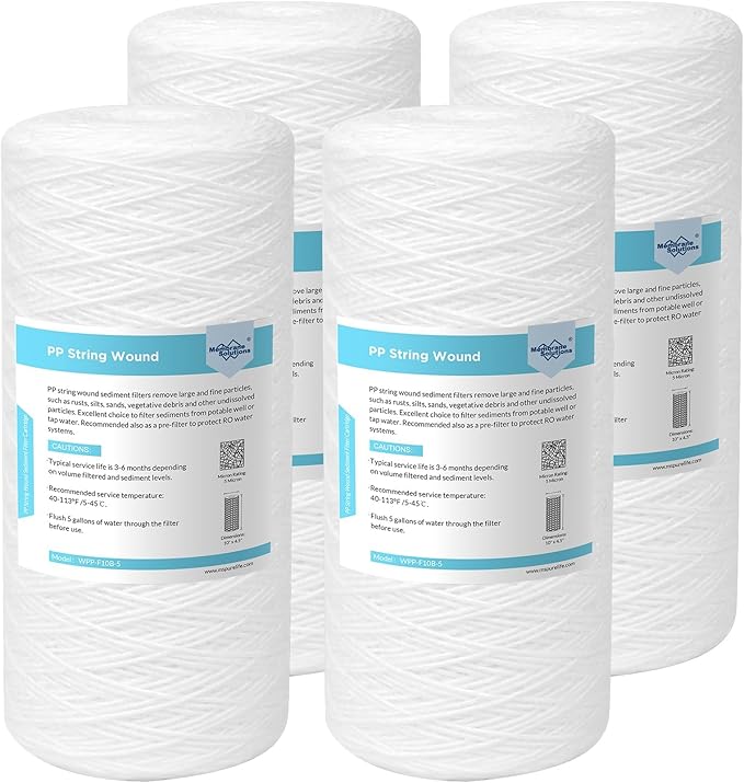 Membrane Solutions 5 Micron 10""x4.5"" String Wound Whole House Water Filter by MembraneSolutions