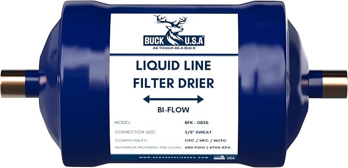 Buck Bi-Flow Refrigerant Liquid Line Filter Drier 3/8" ODF Sweat BFK-083S by BuckUSA