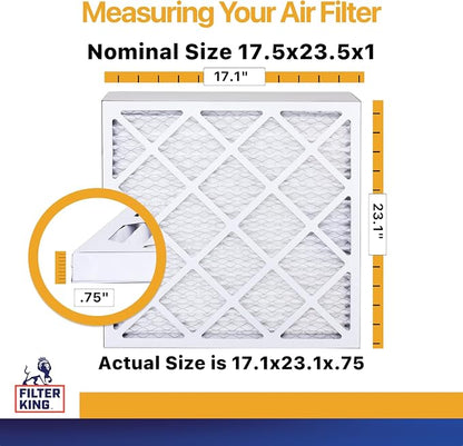 Filter King 17.5x23.5x1 Air Filter | 6-PACK | MERV 13 HVAC Pleated A/C Furnace - Image 2