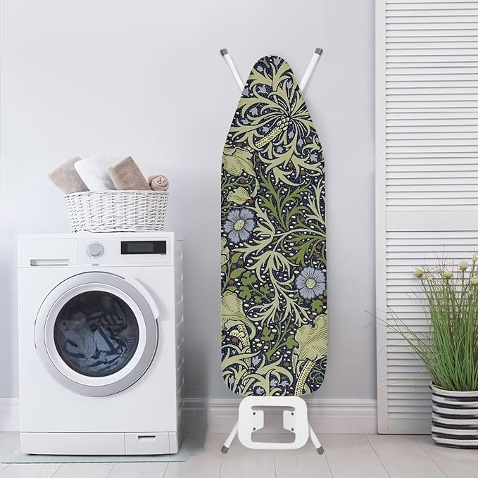 ZCFYGDX William Morris Prints Ironing Board Cover with Elastic Edge 3 Bottom Nylon Buckle Straps Breathable Resist Scorch Staining Suitable for Size-M Iron Board House Oil Paintings Art Decor