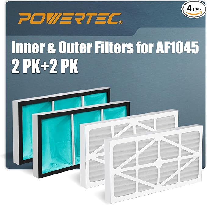 POWERTEC Inner & Outer Filters, 3415AF1/3415AF5 Air Filter Replacement by POWERTEC