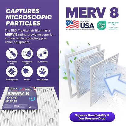 BNX TruFilter 20x20x4 MERV 8 Air Filter 2-Pack - Image 3