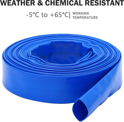 DAVCO 1.25" x 100 ft Pool Backwash Hose, Heavy Duty Reinforced Blue PVC Lay - Image 5