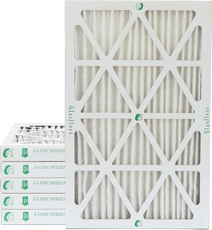 Glasfloss 16x25x2 MERV 10 2" Inch Pleated Air Filters Box of 6. Actual Size: by Glasfloss