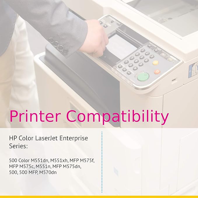 CS Replacement Toner Cartridge Compatible with HP M570dn CE400A Black CE401A Cyan CE402A Yellow CE403A Magenta Color PRO 500 M570 M570DN M570DW M551DN M551N M551XH M575C 8 Color Set