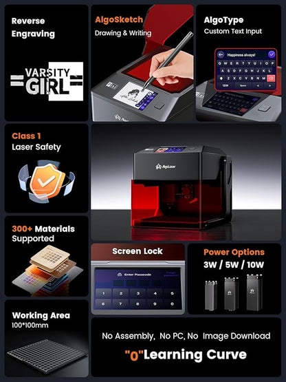 AlgoLaser 10W Portable Laser Engraver Machine: Smart Laser Engraver/Cutter - Image 3
