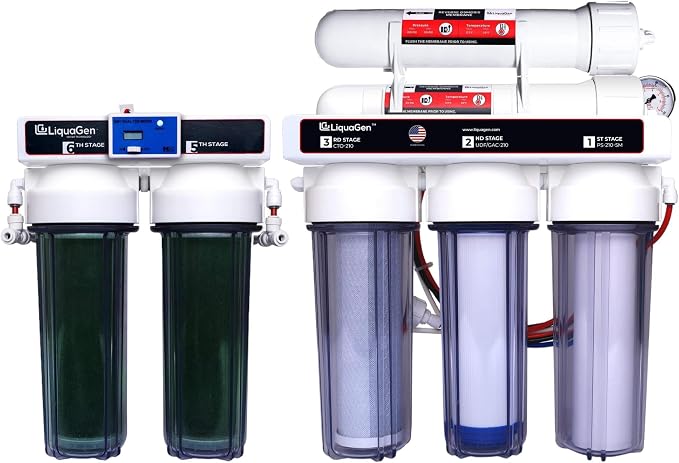 LiquaGen - 6 Stage Heavy Duty - 0 TDS/PPM Reverse Osmosis/Deionization Aquarium by LiquaGen