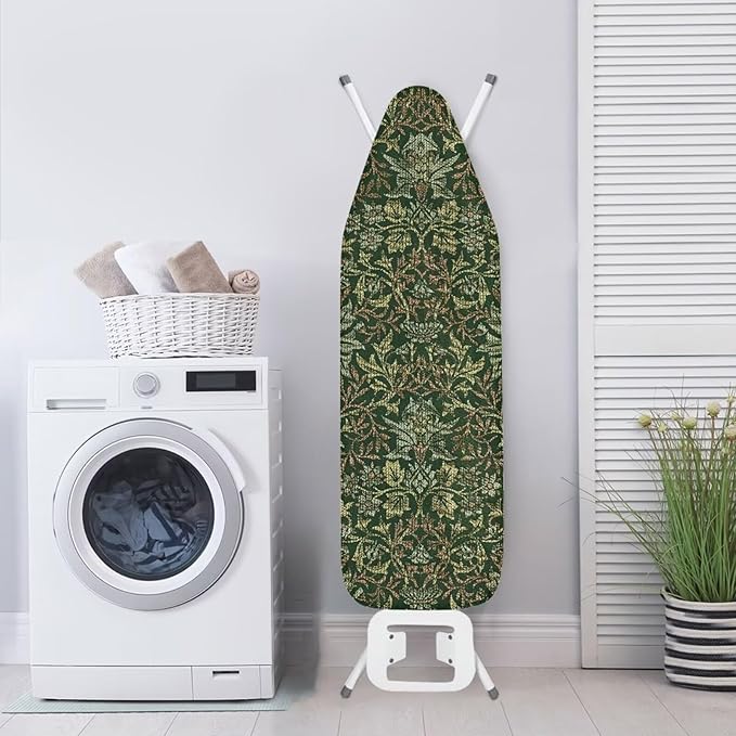 ZCFYGDX Breathable Ironing Board Cover Decor, Resist Scorching & Staining, 17x49 Wear & Soil Resistant Covers, Elastic Edges,3 Fasteners,Anti-Scorch Polyester Fabrics William Morris Prints
