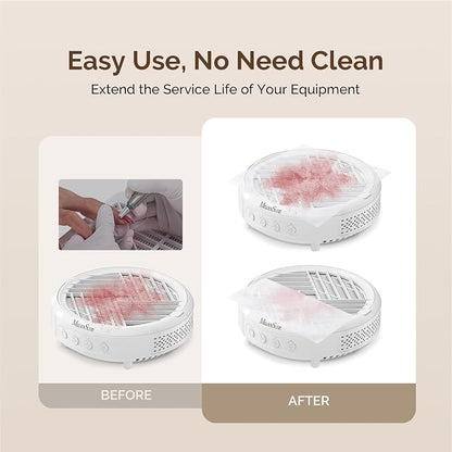 MelodySusie 200 Sheets Nail Dust Collector Filter Paper, Disposable Dust Vacuum - Image 4