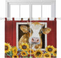Cows Sunflowers Bedroom Curtains 63 Inch Length, Window Curtains Tab Top by Unknown