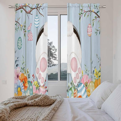 Easter Window Curtains 72 Inch Long 2 Panel Set, Rod Pocket Long Curtains & - Image 4