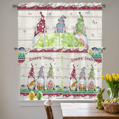 Swag Valance Curtains, Happy Easter Gnomes - Image 2