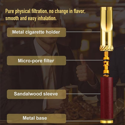 Reusable Washable Cigarette Filter Handcrafted Wood Metal Smoking Cigarette - Image 5