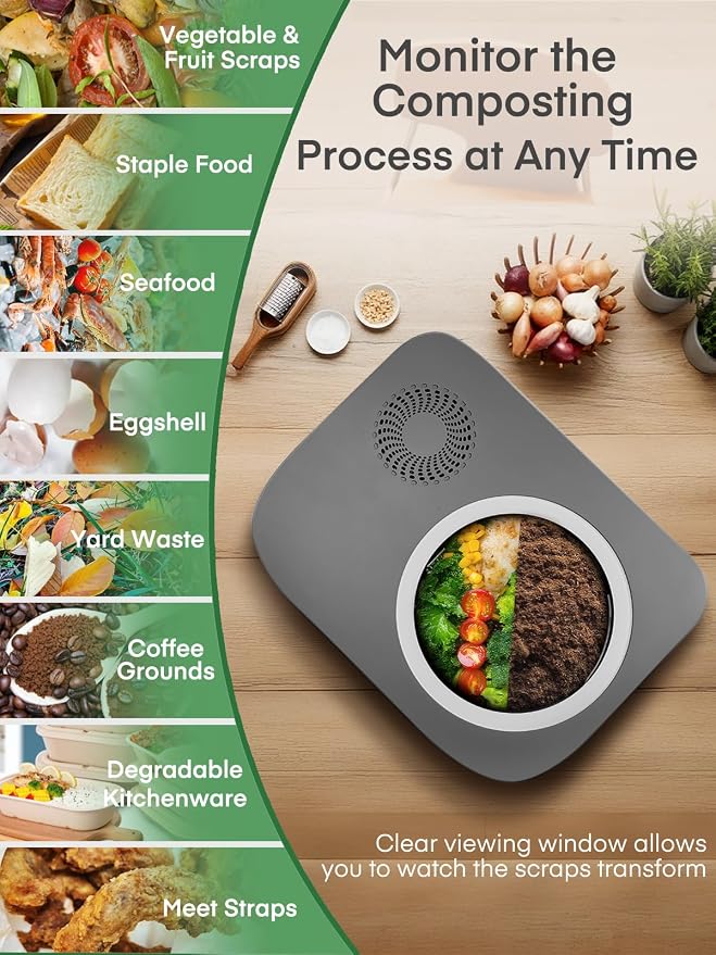 Electric Composter for Kitchen 4L, Countertop Compost Bin Indoor - Image 6