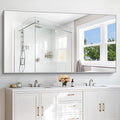 30x72inch Bathroom Mirror, Silver Rectangle Mirror with Thin Metal Frame, Large Rectangular Wall Mirror for Bathroom, Living Roomm, Hair Salon, Big Farmehouse Mirrors Hang Horizontal/Vertical