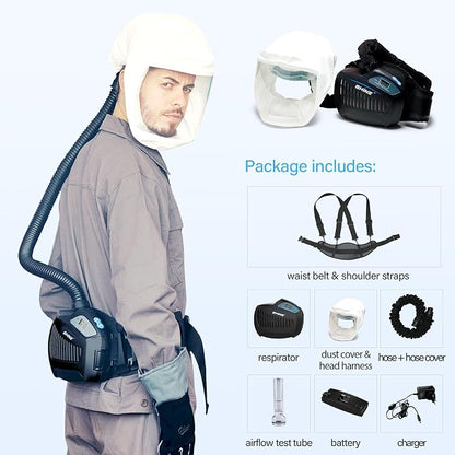 SHINE Air Purifying Respirator, Approved 3 Levels Airflow Control, - Image 7