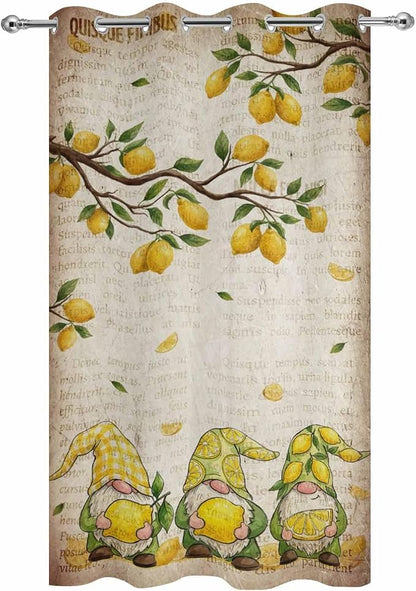 Summer Gnome Outdoor Curtains for Patio Gnome Lemon Leaf Vintage Waterproof - Image 9