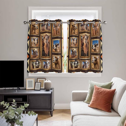 2 Panel Kitchen Cafe Curtains, Wildlife Camels Sunlight Filtering Nature Air - Image 5