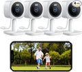 Hugolog 2K Indoor Outdoor Security Cameras for Home Security,Home Camera with Starlight Color Night Vision,Built-in Spotlight,Motion Detection,2-Way Talk,Cloud & Local Storage,Works with Alexa(4 Pack)