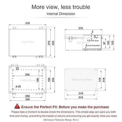 QILIPSU Waterproof Junction Box IP67 Outdoor Plastic Electrical Project - Image 6