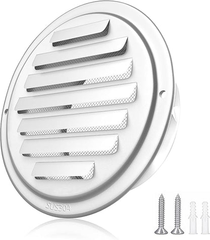3'' Shiny Silver Paint Stainless Steel Air Vents, Louvered Grille Cover Vent by puunkeey