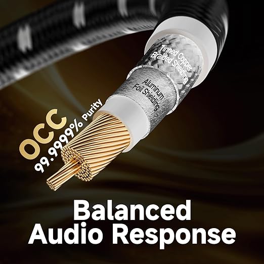 TODN Audiophile Digital Coaxial Audio Cable RCA to RCA Male Subwoofer Cable 75-Ohm SPDIF Coax with OCC-Core Dual Shielded for HiFi Systems (3ft /1m)